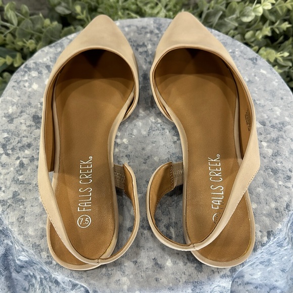 Falls Creek Nova Beige Pointed Toe Cutout Sling Back Dress Flats WMS 7.5M✨NWOT✨ - Picture 5 of 9
